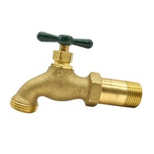 6415102 3/4 Inch MIP x 3/4 Inch GHT SOT Brass Hose Bibb with Extended Nipple