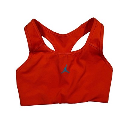 Nike Jordan Dri-FIT Womens XS Orange Racerback Sports Bra Blue Jumpman Logo