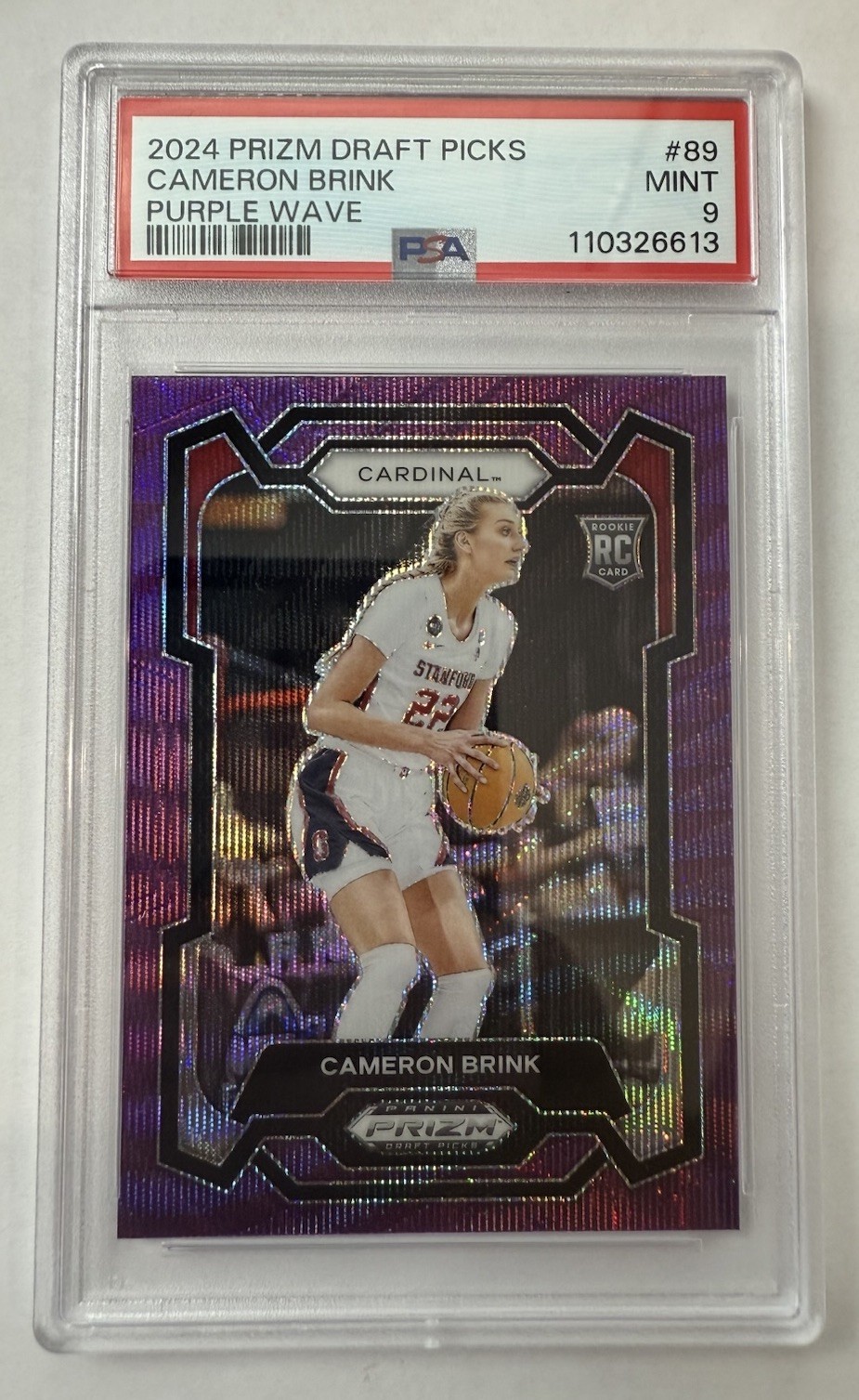 2024 Prizm Draft Picks Cameron Brink RC Purple Wave #89 PSA 9