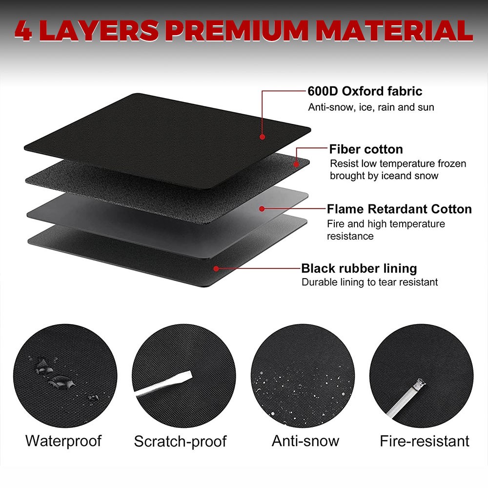 4 Layers For Nissan Front Windshield Snow Cover Frost Guard w/ Side Mirror Cover