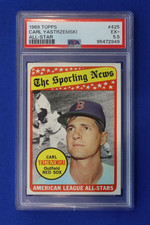 1969 Topps CARL YASTRZEMSKI All-Star Card #425 PSA EX+ 5.5 BOSTON RED SOX HOF AS