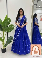 Royal Blue Fully Stitched Lehenga Blouse Set