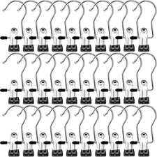 Laundry Hooks Hanging Clips Clothes Pins Closet Hanger 30 PACK, Black 