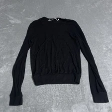 Michael Stars Top Womens OS Black Ribbed Long Sleeve Style 8823 Stretch