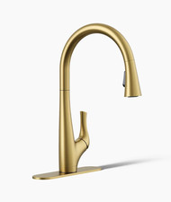 KOHLER Bevin R43210-CP PullDown Kitchen Faucet 2-FunctionSprayhead Brushed Brass
