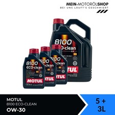 Motul 8100 Eco-clean 0W-30 Chrysler Ford Fiat Mercedes 5+3 Liter = 8 Liter Motul 8100 Eco-clean 0W-30 Chrysler Ford Fiat Mercedes 5+3 Liter = 8 Liter