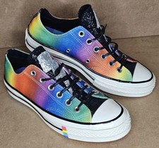  CONVERSE CHUCK TAYLOR 70 LOWS 'PRIDE SHIMMERING RAINBOW SIZE MENS 5, WOMENS 7