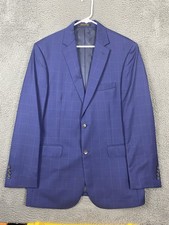 Jos A Bank Reserve Reda Italy 2 Button Wool Blazer Jacket Window Pane Plaid 42L