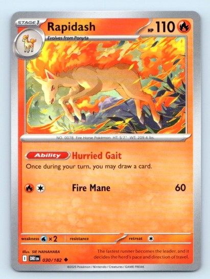 Rapidash 030/182 ~ Uncommon English Near Mint