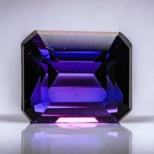 Large Purple Faceted Gemstone Emerald Cut Loo...