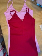 Michael Stars Pink & Red V-Neck Spaghetti Str...
