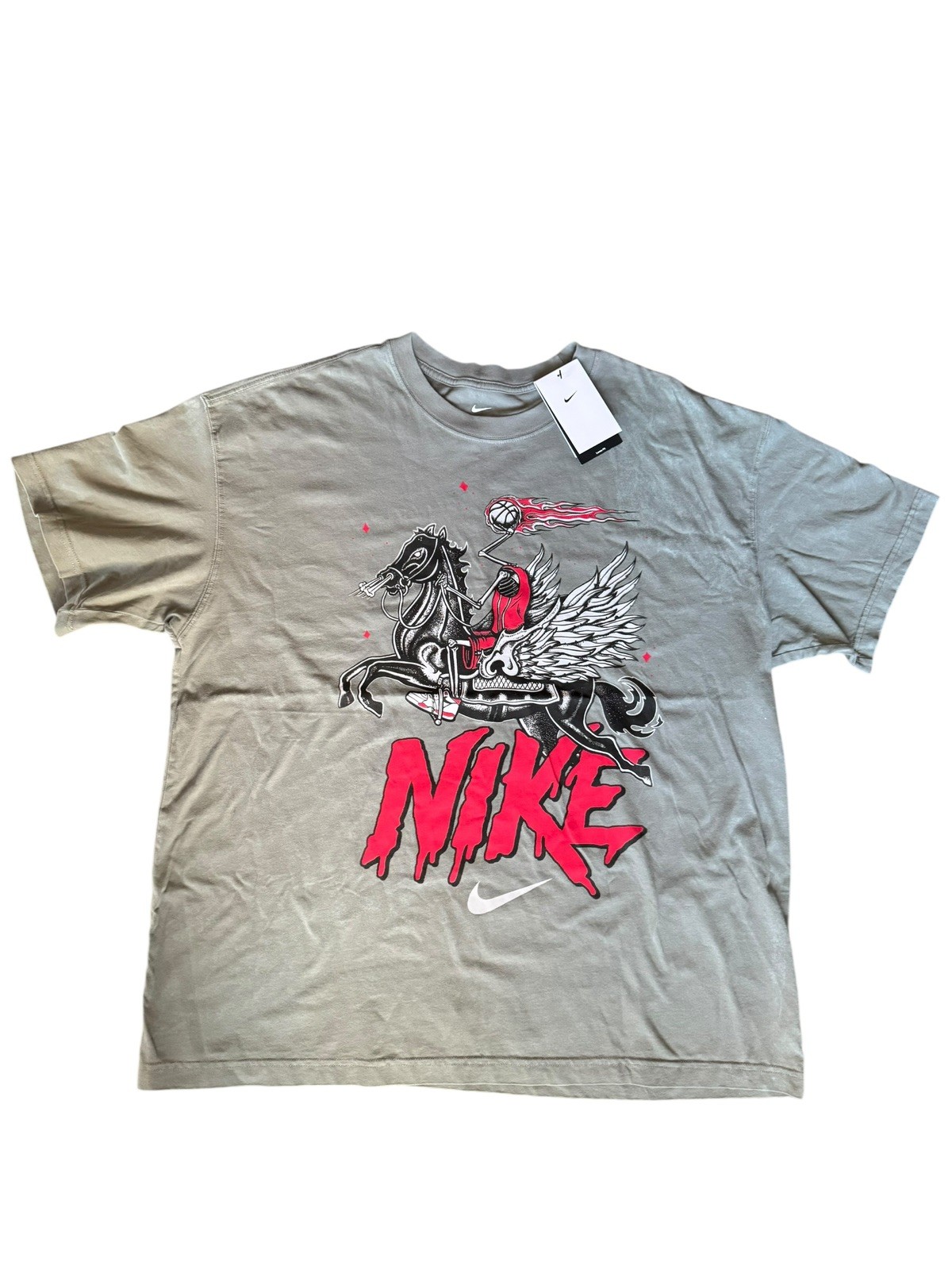 Nike Max90 Headless Horseman Basketball Loose FIt Shirt Mens XL Gray HF6199-029