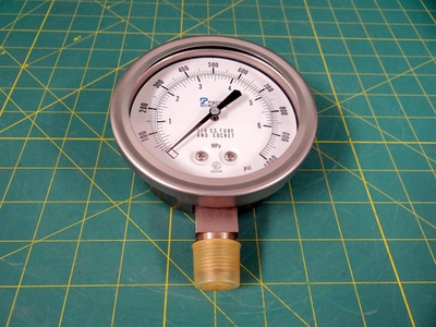#ad Pacific Scientific 4.5quot; Pressure Gauge 316SS Tube Socket 0 1000 PSI Btm Connect $35.00