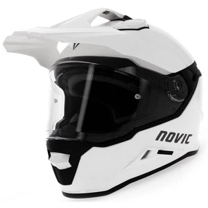 Novic Xterra Adventure Motorcycle Helmet Plain Gloss White