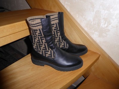Fendi schöne Stiefeletten Gr.39 Schwarz Leder sehr guter Zustand bequem