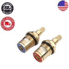 Durable G1/2 Inch Brass Ceramic Faucet Cartridge - 2PCS Replacement Set
