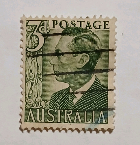 Australia Royalty 3d Green Pre-Decimal Postage Stamp Used Handstamp