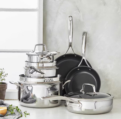 Zwilling 10pc Ceramic Nonstick Cookware Set Stainless Special Price