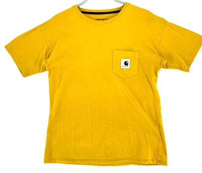 Carhartt T-Shirts Homme Col Rond Taille XS Jaune Coton Manches Courtes - Photo 1/4