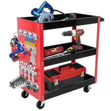3 Tier Rolling Tool Cart, Mechanic Tool Cart on Wheels, for Garage, Warehouse...