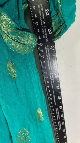 Casual Living Womens Maxi Dress V Neck Metallic Green Gold Plus Size 2X - 第 3/14 張圖片