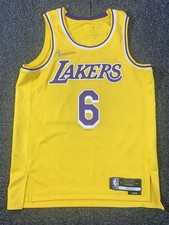 LeBron James LA Lakers basketball Jersey 6 Nike Mens Yellow Los Angeles Medium