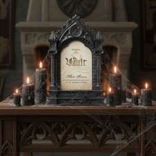 Alchemy Gothic 6" x 4" Black Cathedric Photo Frame - Gothic Home Decor