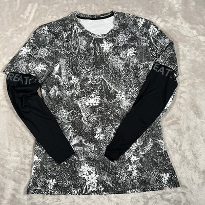 Lululemon Explicit Content Reflective Shirt Mens XL Floral Performance Stretch