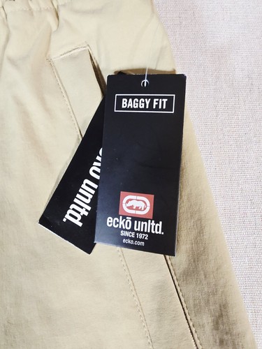 Ecko Unltd Cargo Pants Baggy Fit Mens Large NWT Beige $68 Retail - Picture 4 of 17