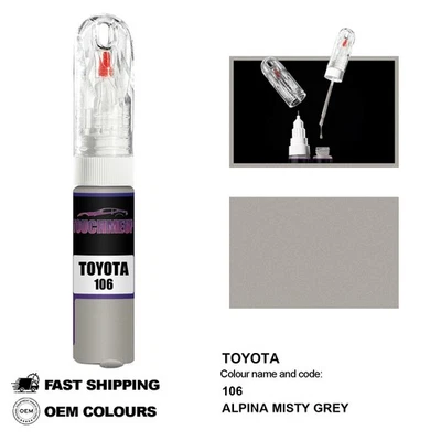 POUR TOYOTA ALPINA MISTY GREY 106 Kit de réparation pinceau stylo peinture re... - Photo 1/4