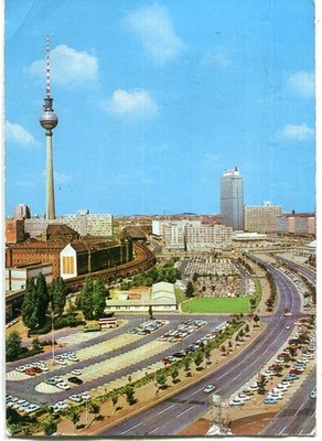 AK BERLIN Zentrum Richtung Alexanderplatz, Hotel BERLIN, Bahnhof, S-Bahn 1976