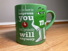 M&M's Coffee Mug Green “l'm Not Here to Impress You but Probably will Anyway"
