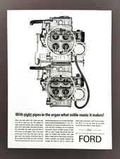 1963 Ford 427 V8 Galaxie Dual Quad Carb Original Magazine Auto Ad Print