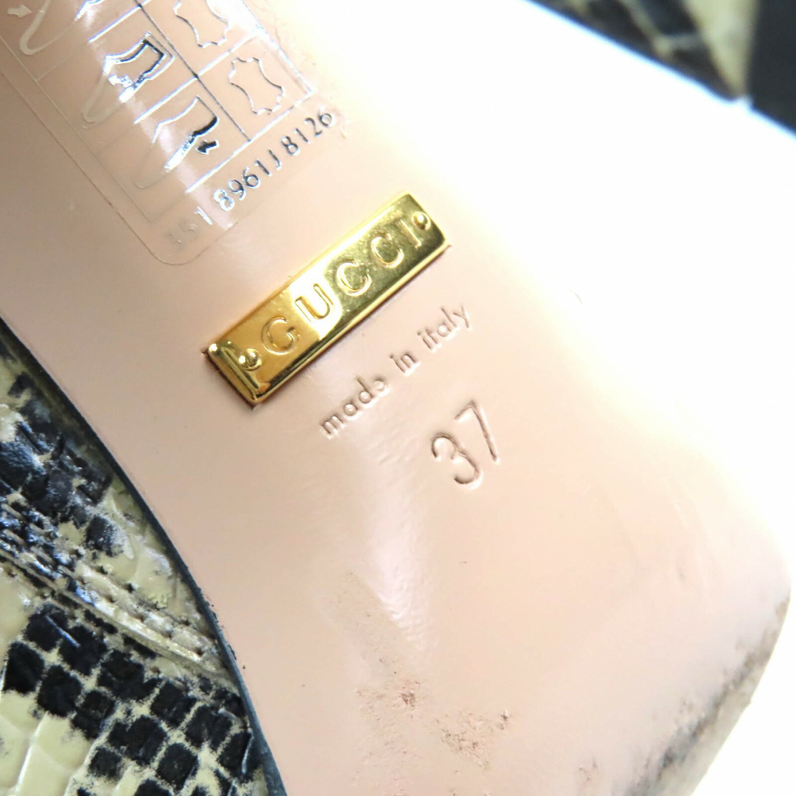 GUCCI Long Boots Shoes EU 37 US 7 Leather Beige Black Authentic thumbnail 19