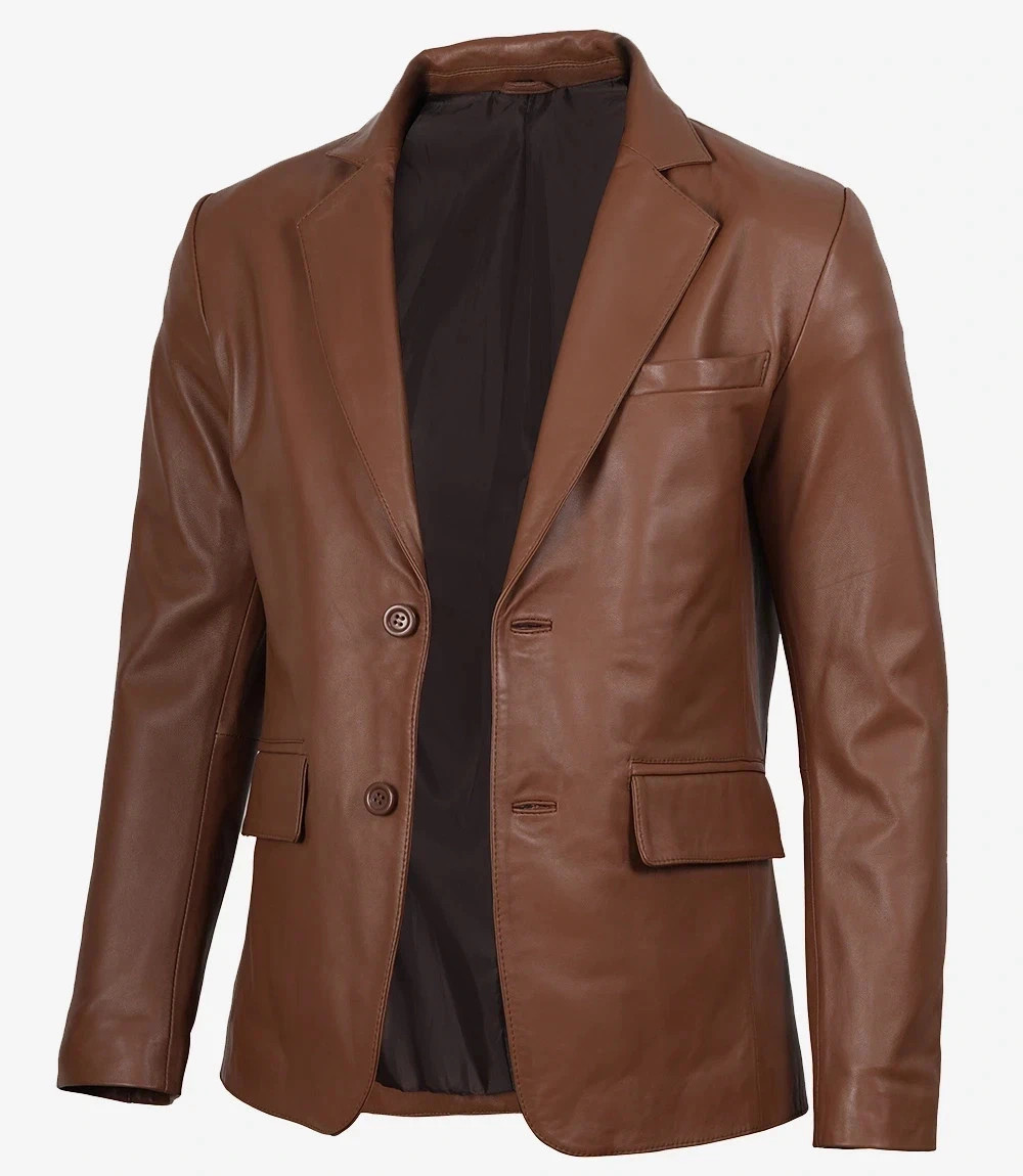 ジャケット・アウター less tailor long coat brown Overland brown leather jacket with cotton lining size: XL(44