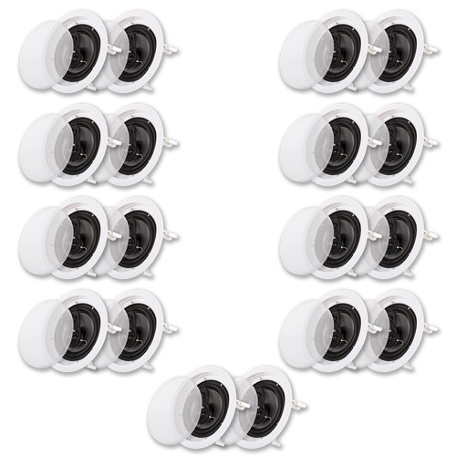 Acoustic Audio CS-IC63 Flush Mount In Ceiling Speakers with 6.5" Woofers 9 Pair