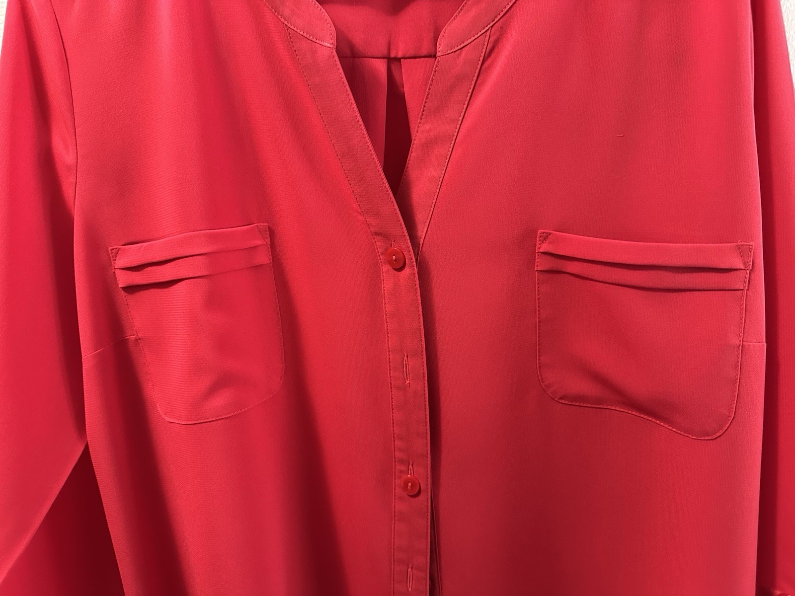 Covington Essentials Red Button Blouse Size XL Wi… - image 2