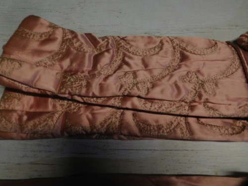 4 Vintage 1940's 7 x 3 foot Pink Satin Quilted & Lined Drapes - Picture 9 of 13