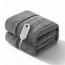 Heated Blanket Throw, Ultra Soft Flannel Electric Blanket, Consistent Even ...