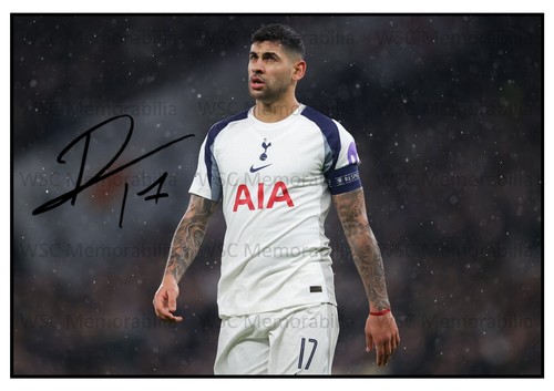 12119. Cristian Romero Signed Pictures (A4 Prints) Tottenham Argentina Atalanta