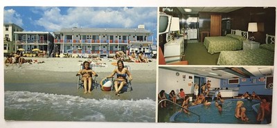Old Orchard Beach Maine ME, New Normandie Motor Inn Panoramic Postcard Multiview