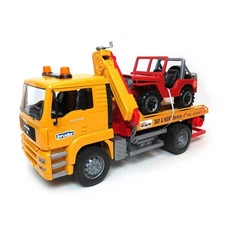 1/16 MAN Actros Tow Truck with cross country vehicle by Bruder 02750