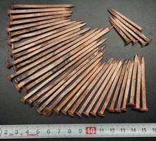 Copper ship's nails from the Victorian period.  Found in the river Thames  .