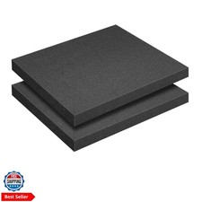 2 Pcs Black Polyurethane Foam Sheet- 16 x 12 x 1.5 Inch Cuttable Foam Inserts...