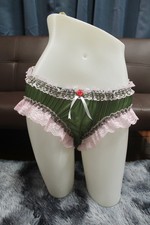 A386 3XL/ElasticW.25-44" VtgStyle Green Nylon Bikini Panties Knickers Underwear