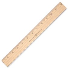 Westcott ACM10375 Wood Ruler 12" Metal Edge 1/16 Graduations