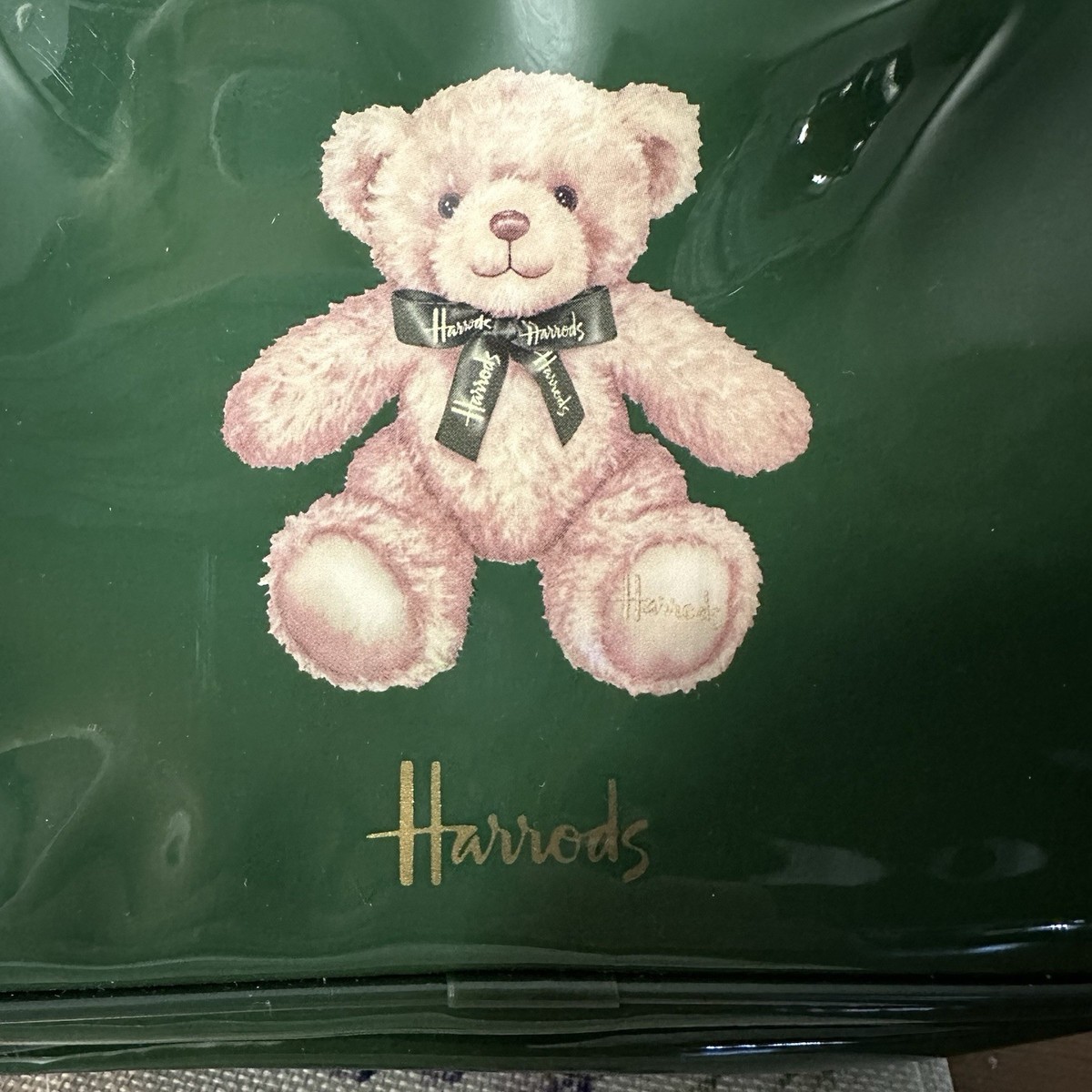 Harrods Teddy Bear Kids Backpack Green Print Extremely RARE | eBay