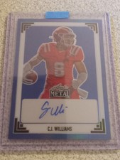 2024 Leaf Metal Football Blue C.J. Williams Auto RC Serial #9/9!