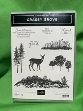 Stampin' UP! GRASSY GROVE Stamp Set DEER TREES FLOWERS SEE THE GOOD THANK YOU
