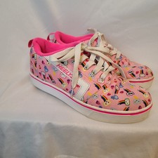 Heelys Size Youth 5 GR8 Pro 20 Prints Skate Sneaker Pink/Rainbows